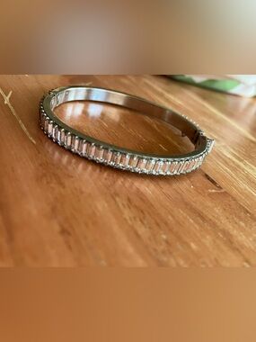 Silver Crystal Baguette-Style Women’s Bracelet